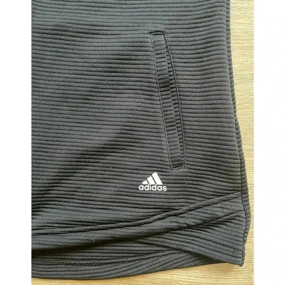 Adidas Golf Essential Women's Ribbed Jacket Textured Black Long Sleeve Sz L - Picture 6 of 11